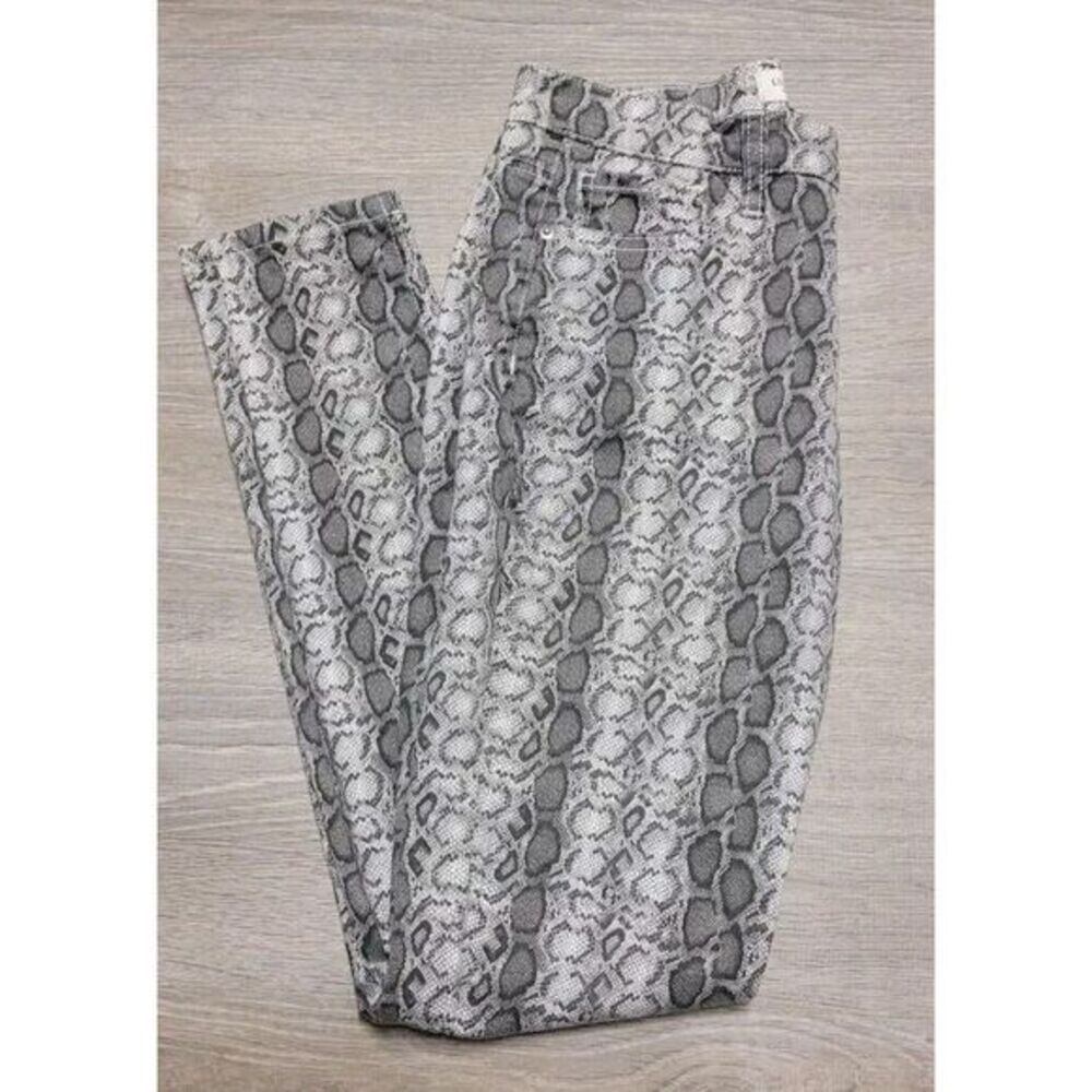 Lili Sidonio Molly Bracken Gray Snake Print Jeans Size Small